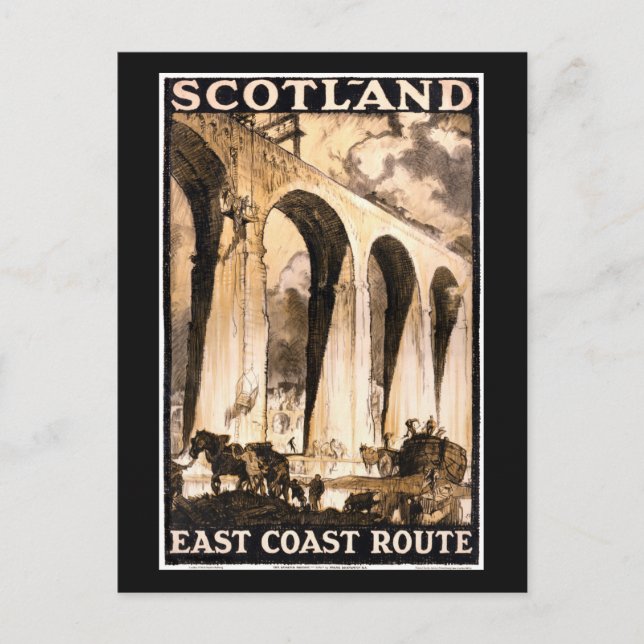 Seltene Scotland Vintage Travel Poster wiederherge Postkarte (Vorderseite)
