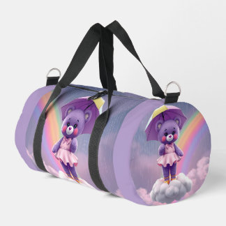 Seltener Bär ~ Lila Duffle Bag