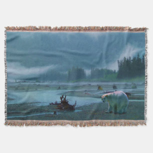 Seltener Geistbär und Misti-Fluss-Wildlife-Szene Decke