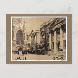 Seltenes Bath Vintage Travel Poster wiederhergeste Postkarte