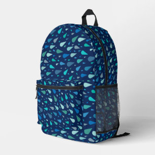 Seltenes Tagesmuster mit blauen Regentropfen Bedruckter Rucksack