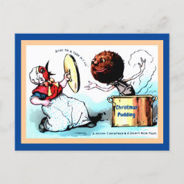 Seltsam, merkwürdig Weihnachts Pudding Bird Person Postkarte