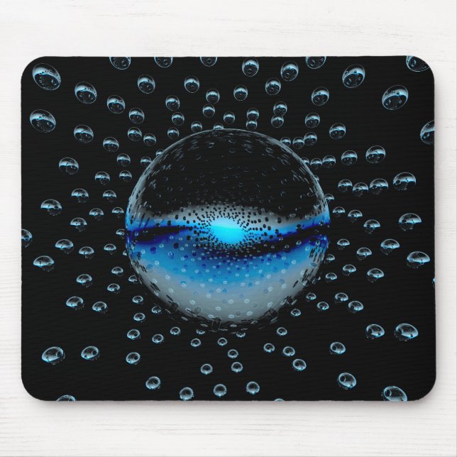 Seltsame Alien Orbs, die ein weiches blaues Licht  Mousepad (Vorne)
