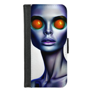 Seltsame Alien Woman Portrait Face AI Art iPhone 8/7 Geldbeutel-Hülle