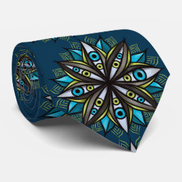 Seltsame Augen mit doppelter IrisBlume Mandala Krawatte