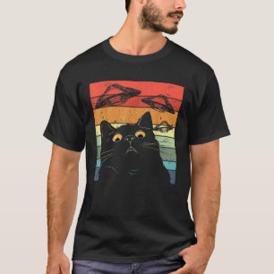 Seltsame Außerirdische Katze UFO Katze T-Shirt