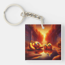 Seltsame Bananenkreaturen im Feuersaal Schlüsselanhänger