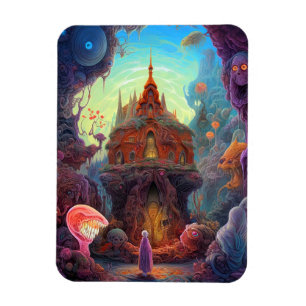 Seltsame Creepy House Surreal Art Magnet