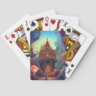 Seltsame Creepy House Surreal Art Spielkarten
