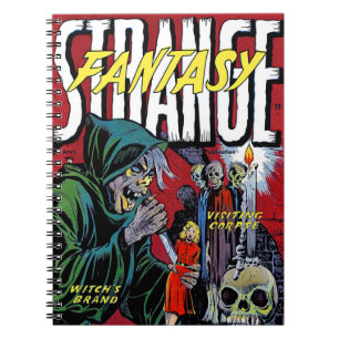 Seltsame Fantasy Die Gruselige Hexe Vintage Comics Notizblock