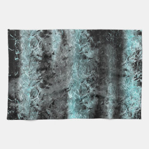 Seltsame faserige Textur in Blau und Schwarz Geschirrtuch