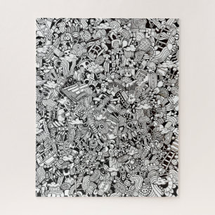 Seltsame Formen Detaillierter Cartoon Schwierig Puzzle