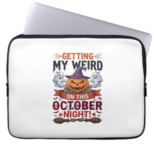 Seltsame Halloween-Kürbis-Geister-Hexenhut_1 Laptopschutzhülle
