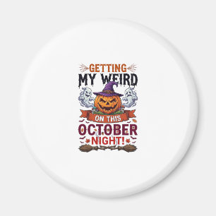Seltsame Halloween-Kürbis-Geister-Hexenhut_1 Magnet