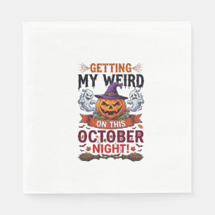 Seltsame Halloween-Kürbis-Geister-Hexenhut_1 Serviette