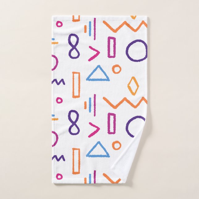 Seltsame kryptische, farbenfrohe Doodle-Formen Handtuch (Handtuch)