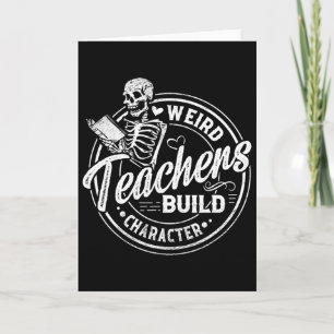 Seltsame Lehrer bilden Charakter Funny Skeleton Bo Karte