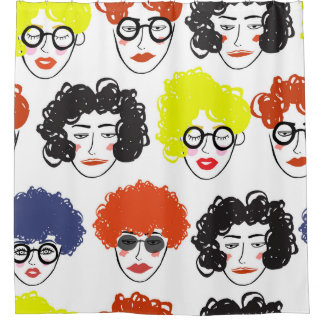 Seltsame Leute drängen sich: nahtloses Design. Duschvorhang