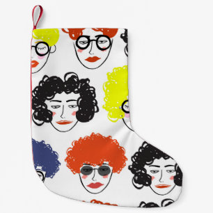 Seltsame Leute drängen sich: nahtloses Design. Kleiner Weihnachtsstrumpf