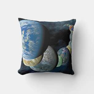 Seltsame neue Welten Alien Planet Montage Kissen