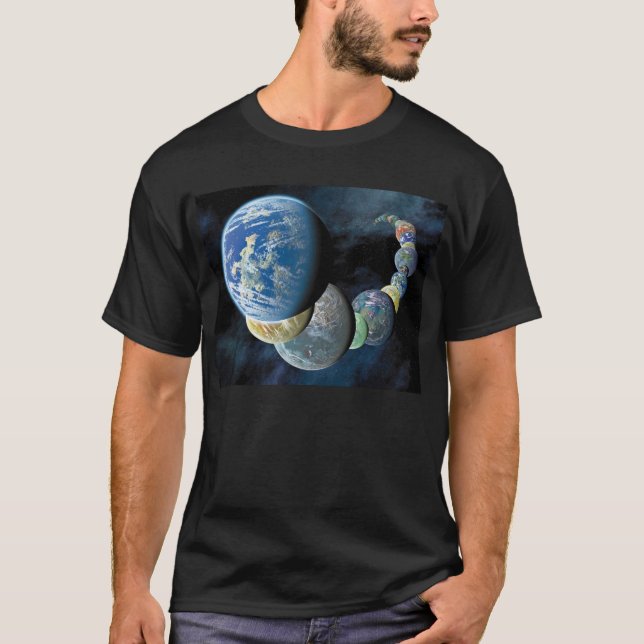 Seltsame neue Welten Alien Planet Montage T-Shirt (Vorderseite)