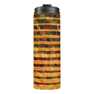 Seltsame orangefarbene Streifen, gekratzte Quadrat Thermosbecher