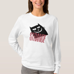 Seltsame schwarze Katze, weißes Damen-T-Shirt T-Shirt