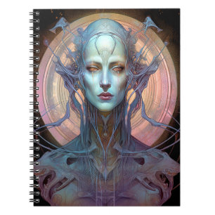 Seltsame Surreal Alien Woman Art Notizblock