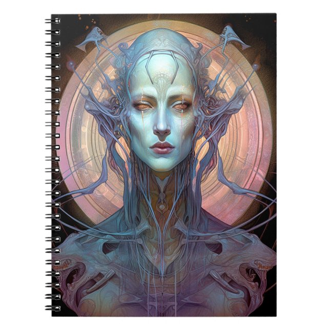 Seltsame Surreal Alien Woman Art Notizblock (Vorderseite)