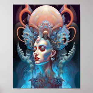 Seltsame Surreal Alien Woman Art Poster