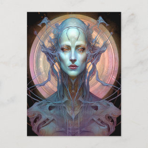 Seltsame Surreal Alien Woman Art Postkarte
