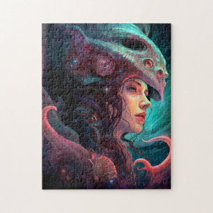 Seltsame Surreal Alien Woman Art Puzzle
