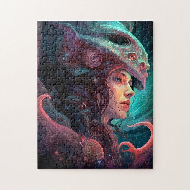 Seltsame Surreal Alien Woman Art Puzzle (Vertikal)