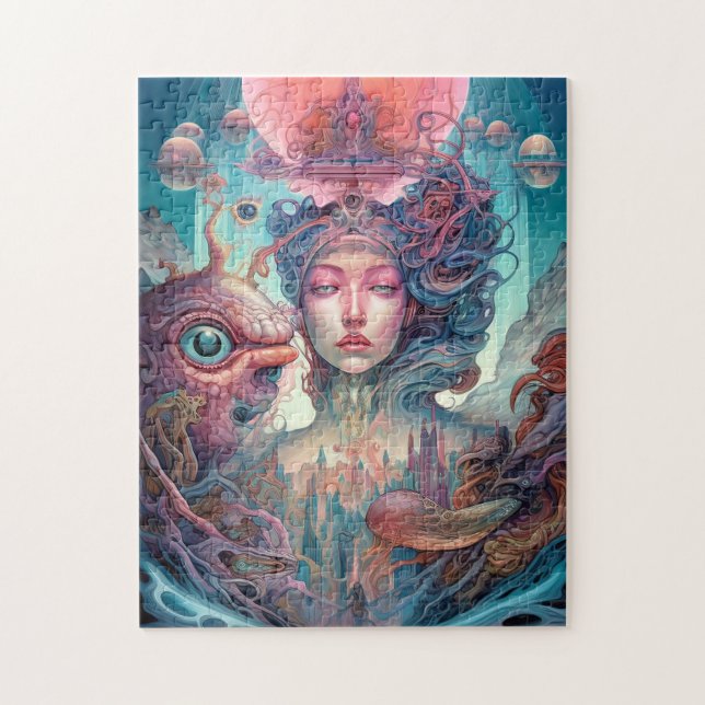 Seltsame Surreal Alien Woman Art Puzzle (Vertikal)