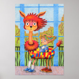 Seltsame Szene des Reitens. Poster