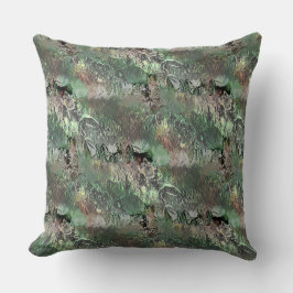 Seltsame Textur in grau mit abstraktem Schädel Kissen