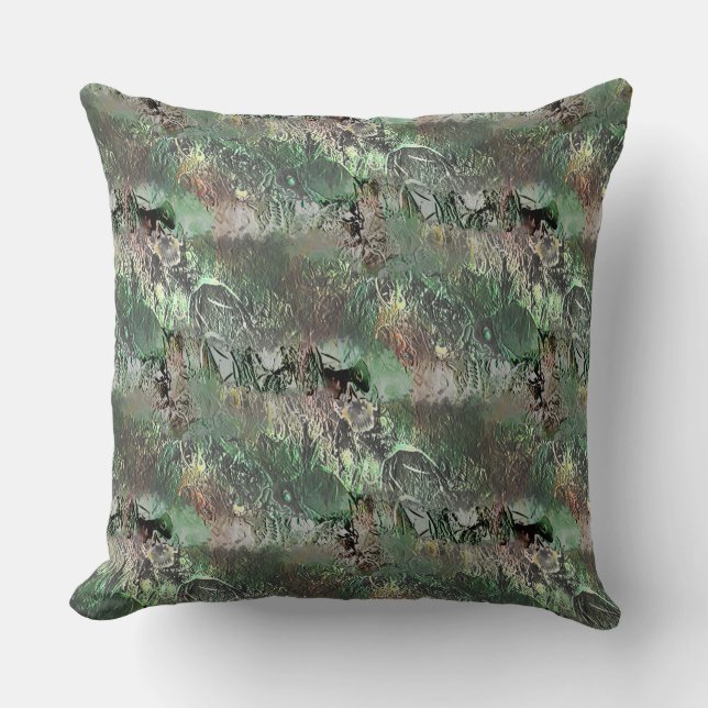 Seltsame Textur in grau mit abstraktem Schädel Kissen (Vorderseite)