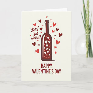 Seltsame Valentinstag-Flaschenkarte Karte