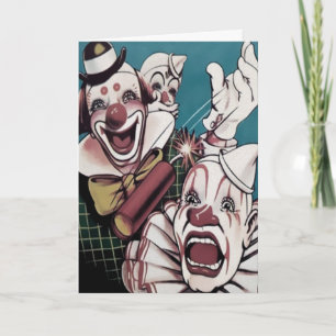Seltsame Vintage-Clown-Geburtstagskarte Feiertagskarte