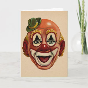 Seltsame Vintage-Clown-Geburtstagskarte Feiertagskarte