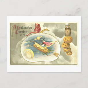 Seltsame Vintage-Halloween-Hexen-Postkarte Postkarte