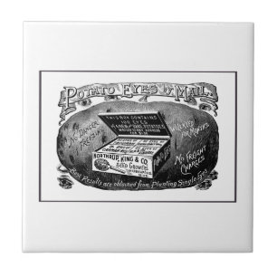 Seltsame Vintage Kartoffelwerbung Fliese
