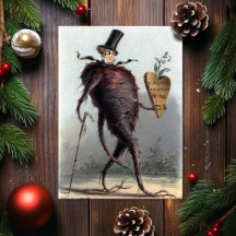 Seltsame Vintage-Weihnachtskarte im viktorianische