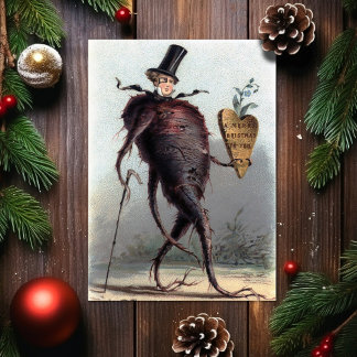 Seltsame Vintage-Weihnachtskarte im viktorianische Feiertagskarte