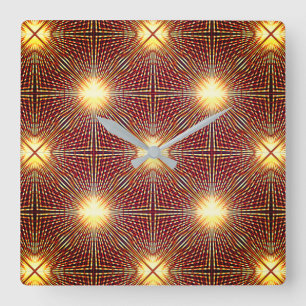 Seltsame Wiederholungslinien, die Lichtkreise erze Quadratische Wanduhr