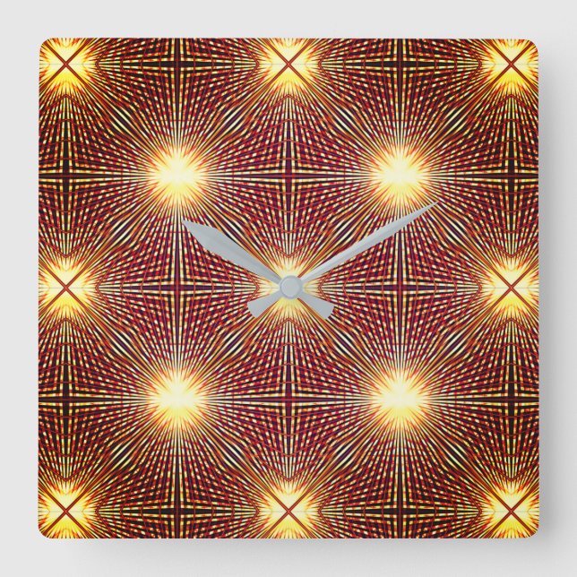 Seltsame Wiederholungslinien, die Lichtkreise erze Quadratische Wanduhr (Vorderseite)