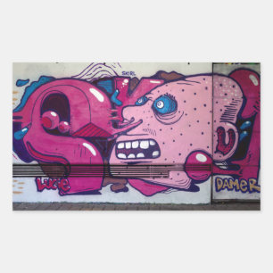 Seltsamer Kopf Rechteckiger Aufkleber