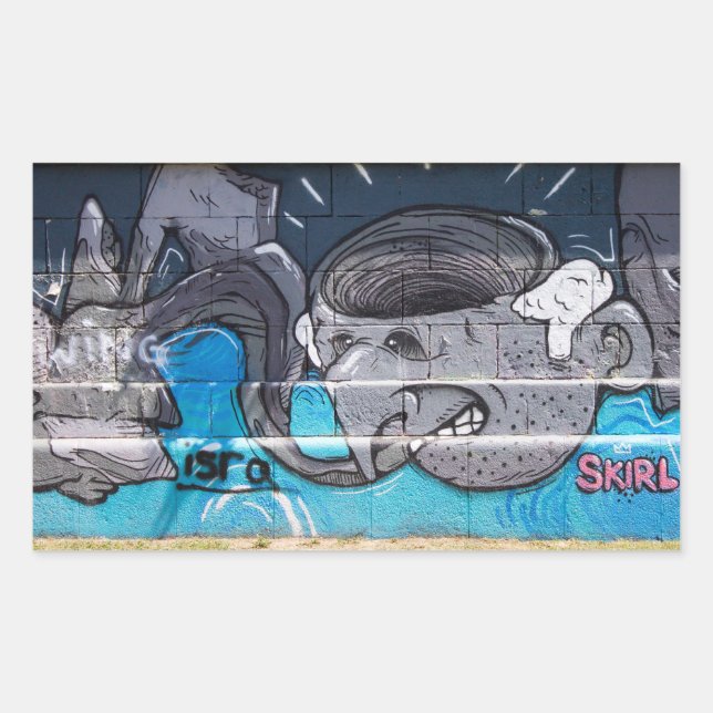 Seltsamer Kopf Rechteckiger Aufkleber (Vorderseite)