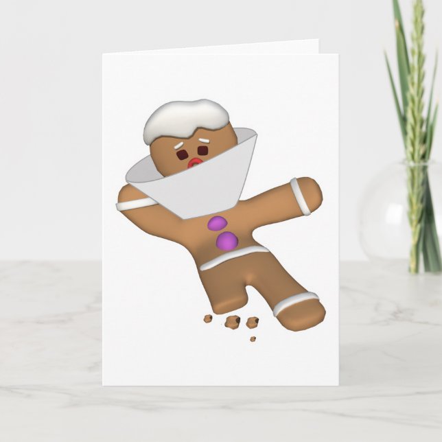 Seltsamer Lebkuchen Mann Feiertagskarte (Vorderseite)