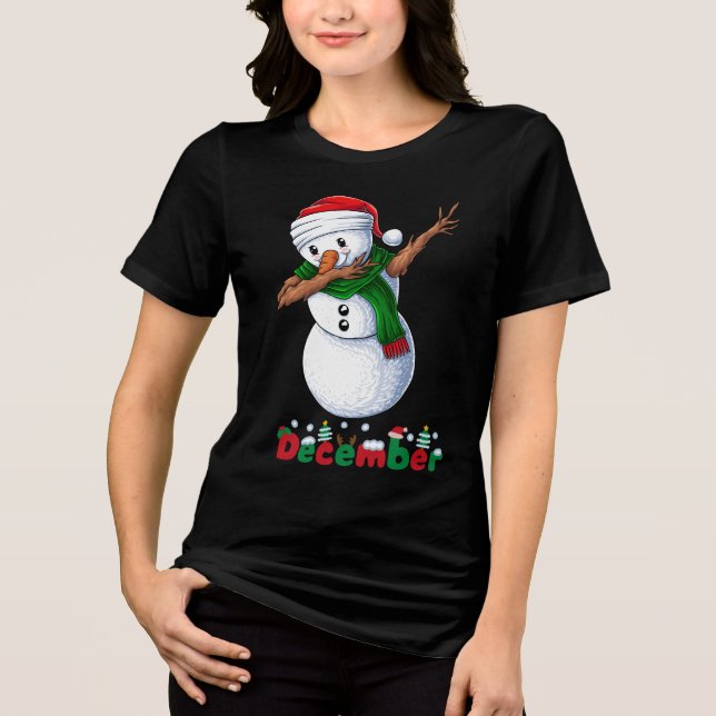 seltsamer Schneetanz Tri-Blend Shirt (Vorderseite)